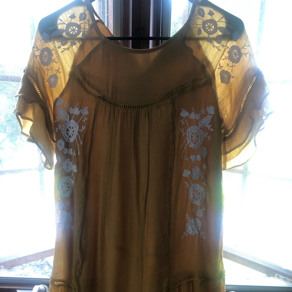 Yellow gauze dress